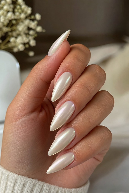 Жемчужный Glazed Chrome на изящном миндале (Pearl Glazed Chrome)